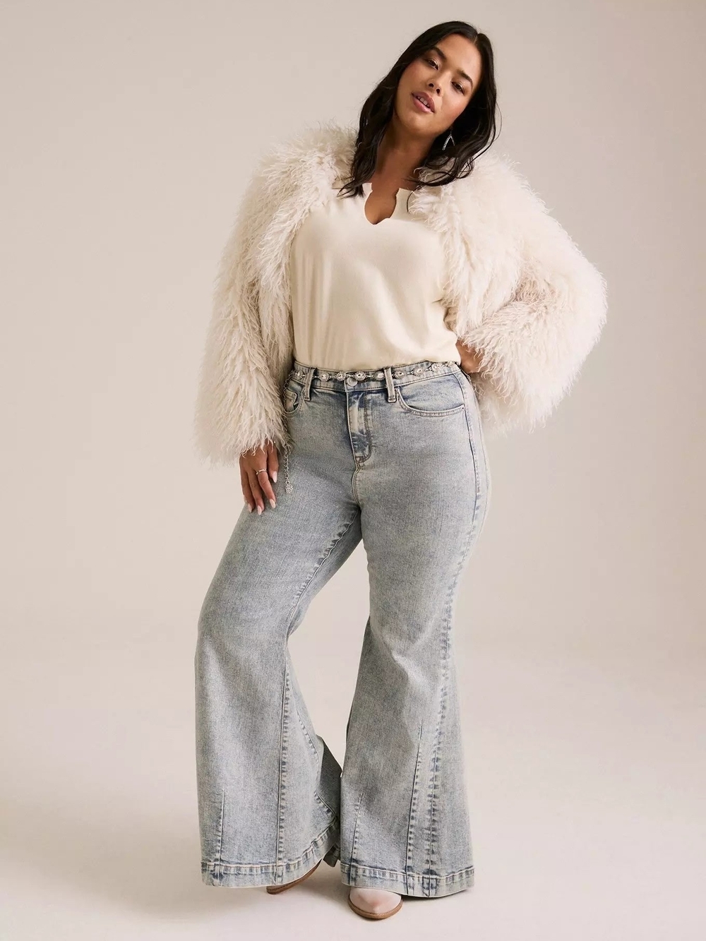 Torrid Festi Sky High Super Flare Glitter Jeans
